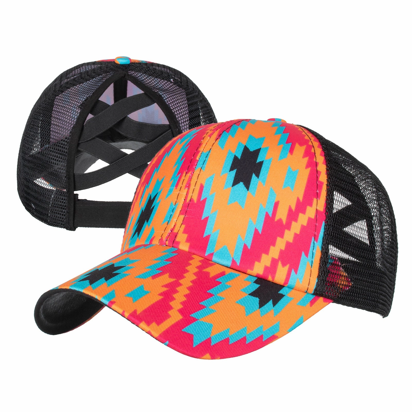 Wholesale Cotton Polyester Cross Ponytail Baseball Hats