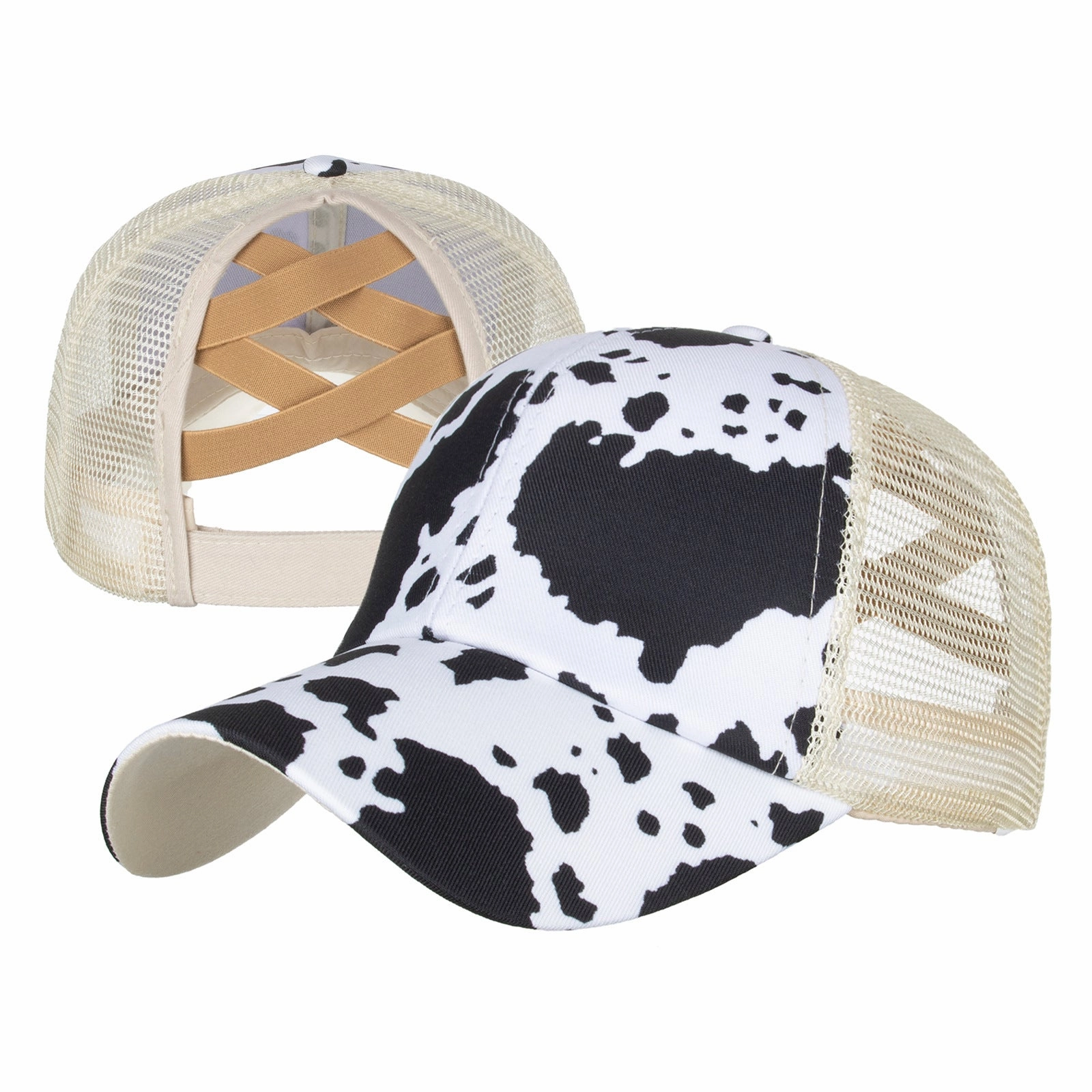 Wholesale Cotton Polyester Cross Ponytail Baseball Hats
