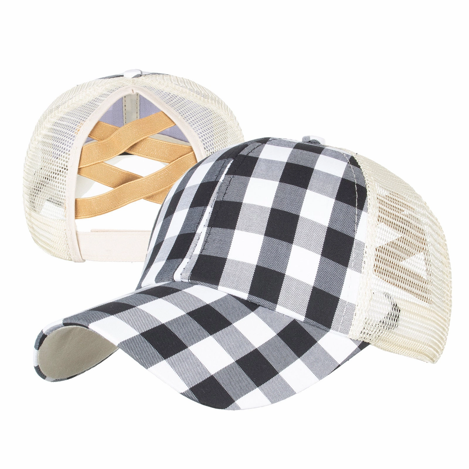 Wholesale Cotton Polyester Cross Ponytail Baseball Hats