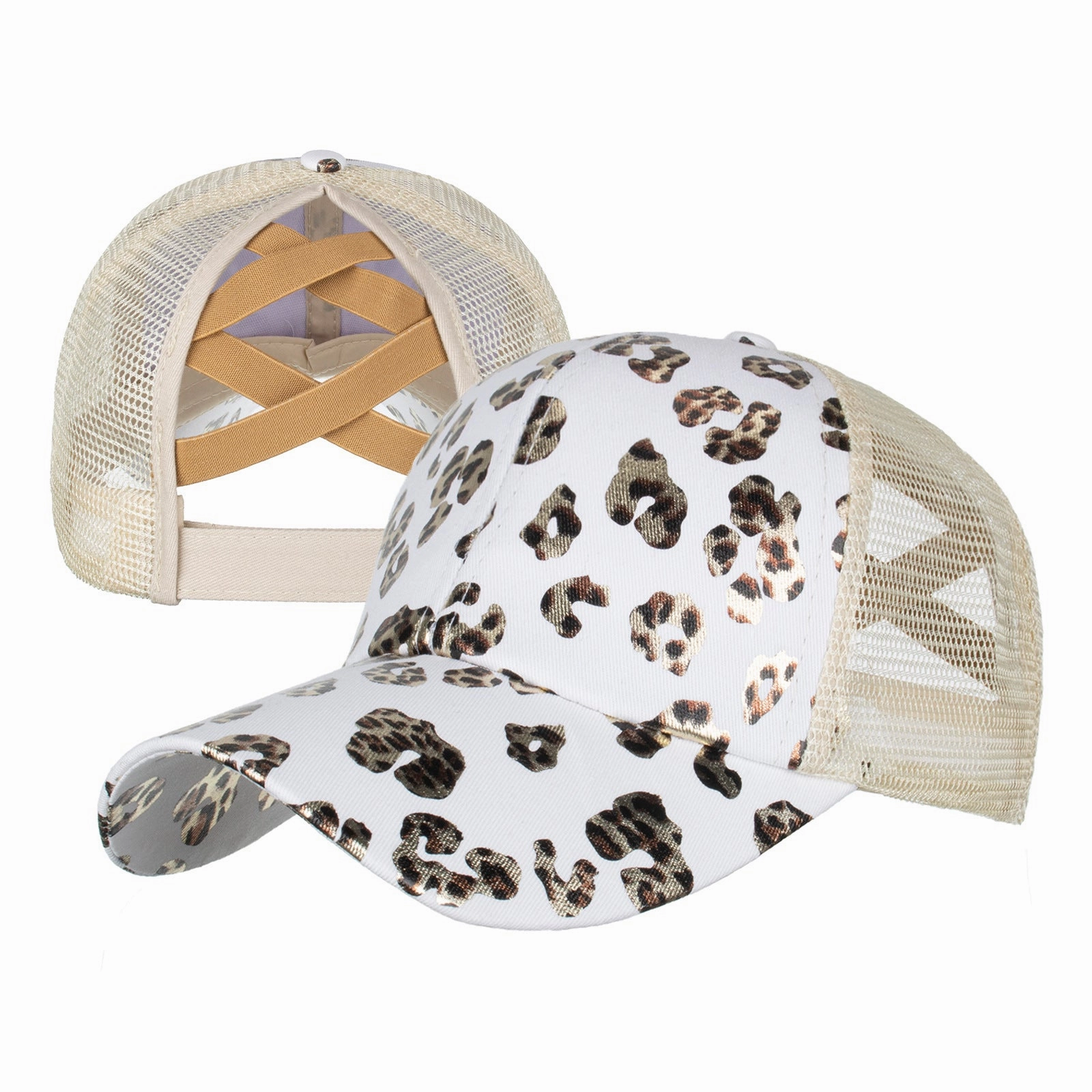 Wholesale Cotton Polyester Cross Ponytail Baseball Hats