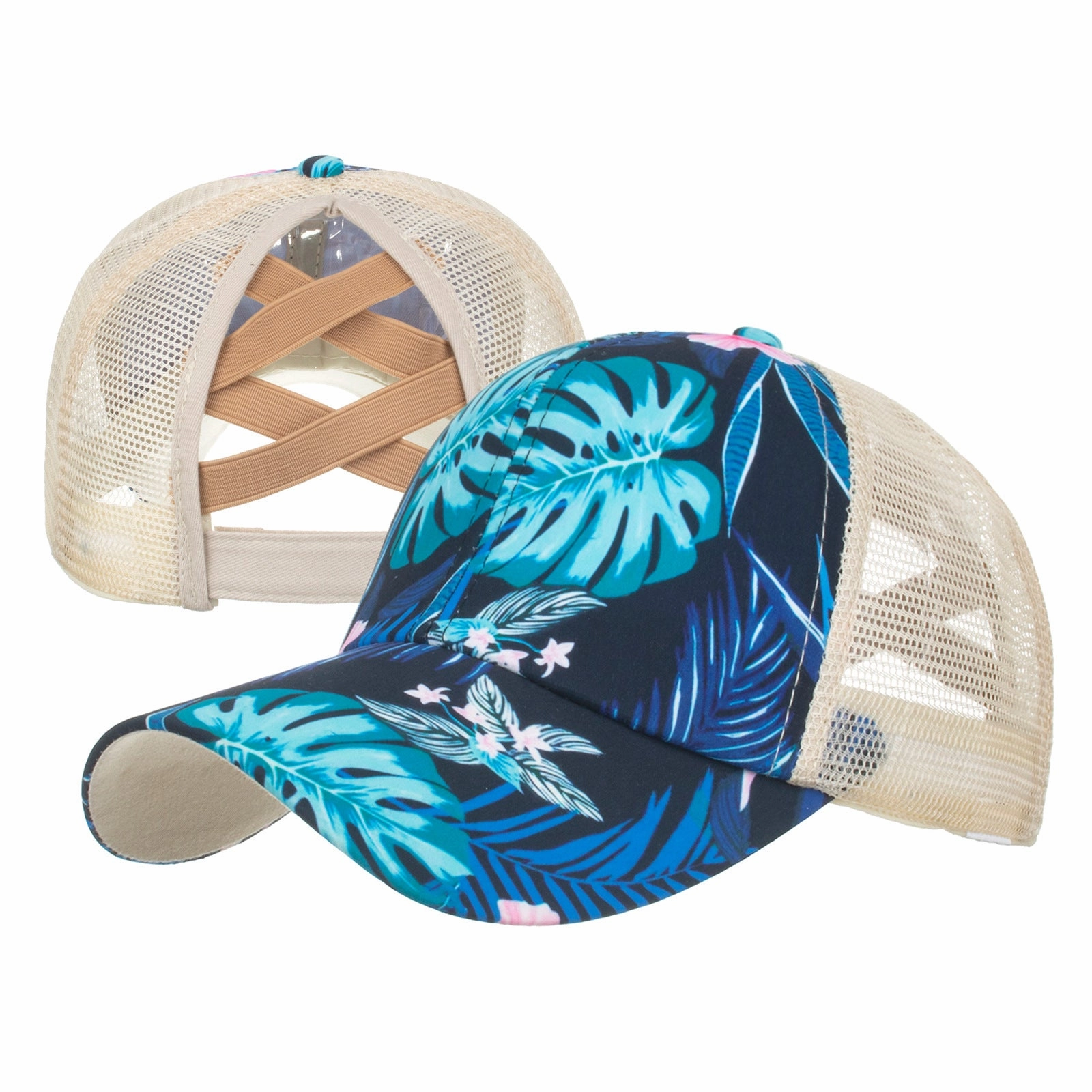 Wholesale Cotton Polyester Cross Ponytail Baseball Hats