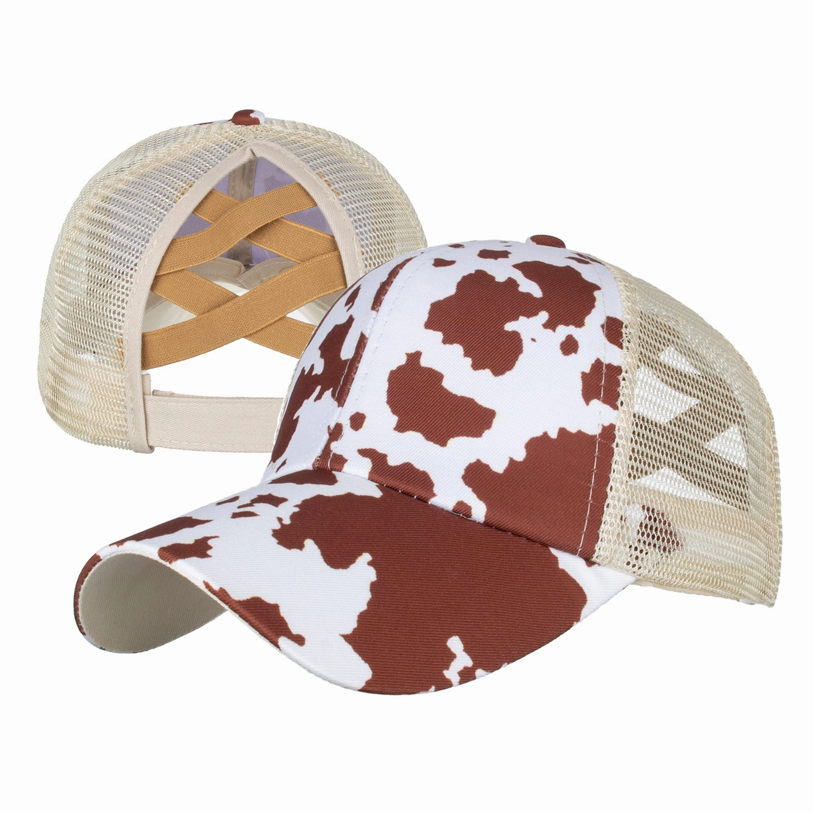 Wholesale Cotton Polyester Cross Ponytail Baseball Hats