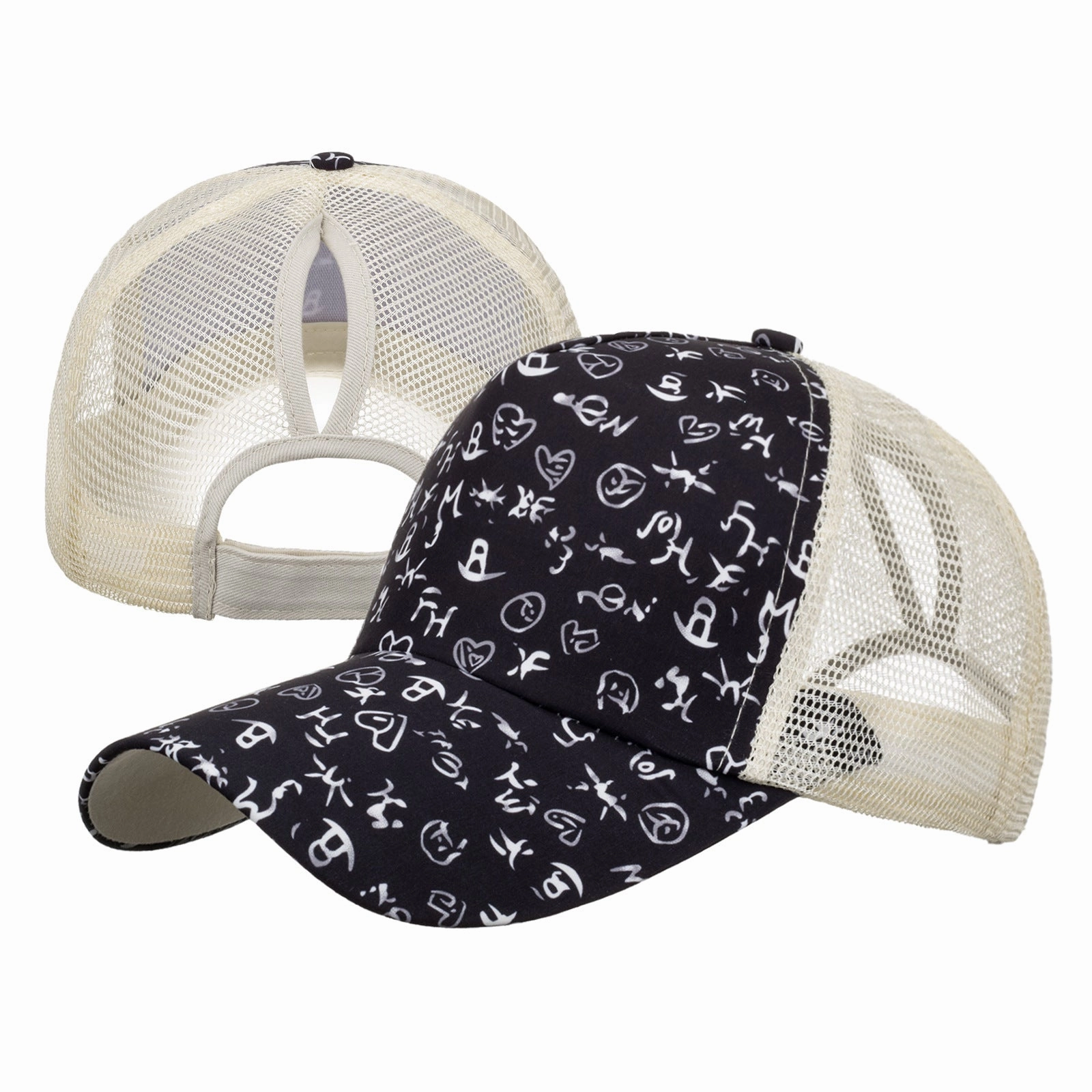 Wholesale Cotton Polyester Cross Ponytail Baseball Hats
