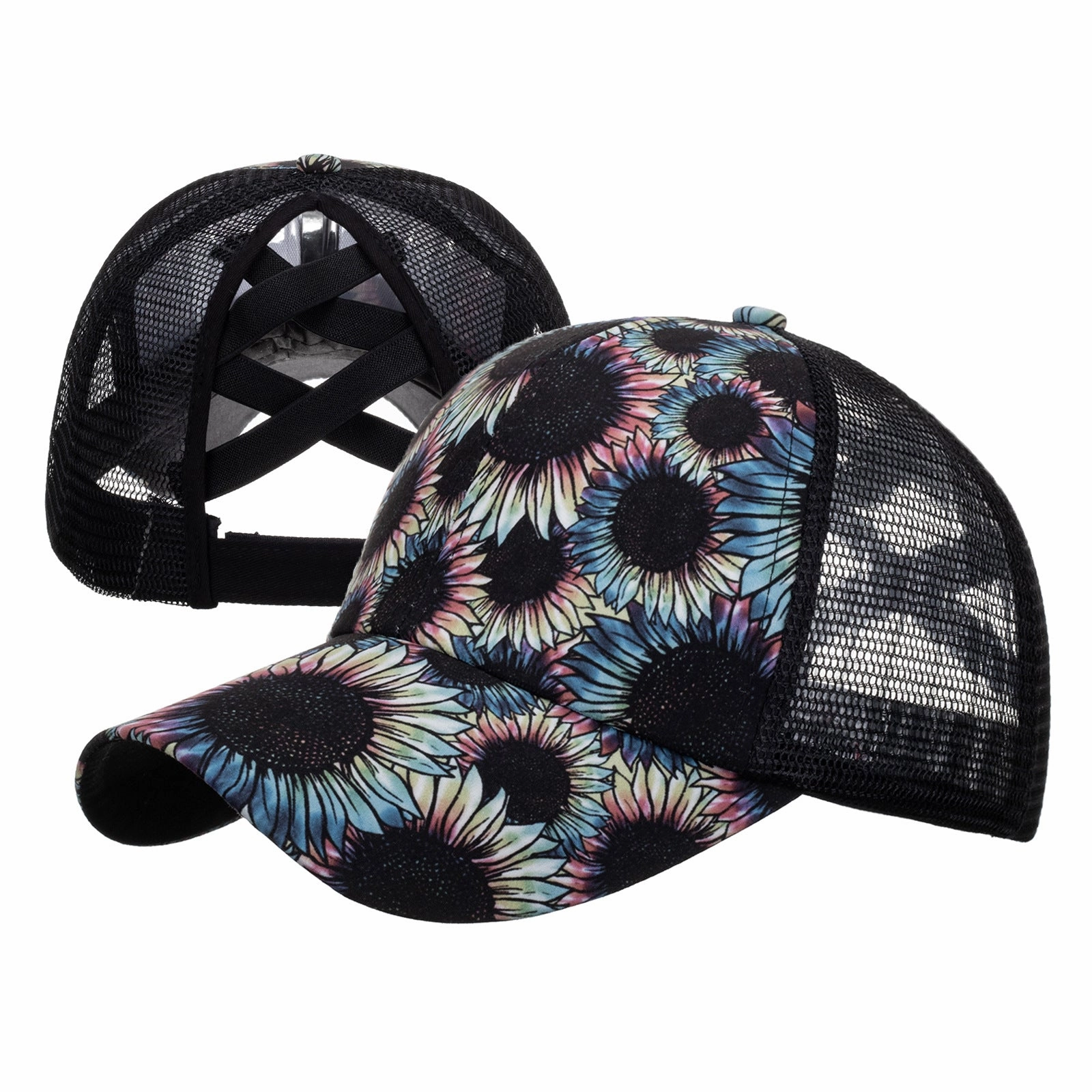 Wholesale Cotton Polyester Cross Ponytail Baseball Hats