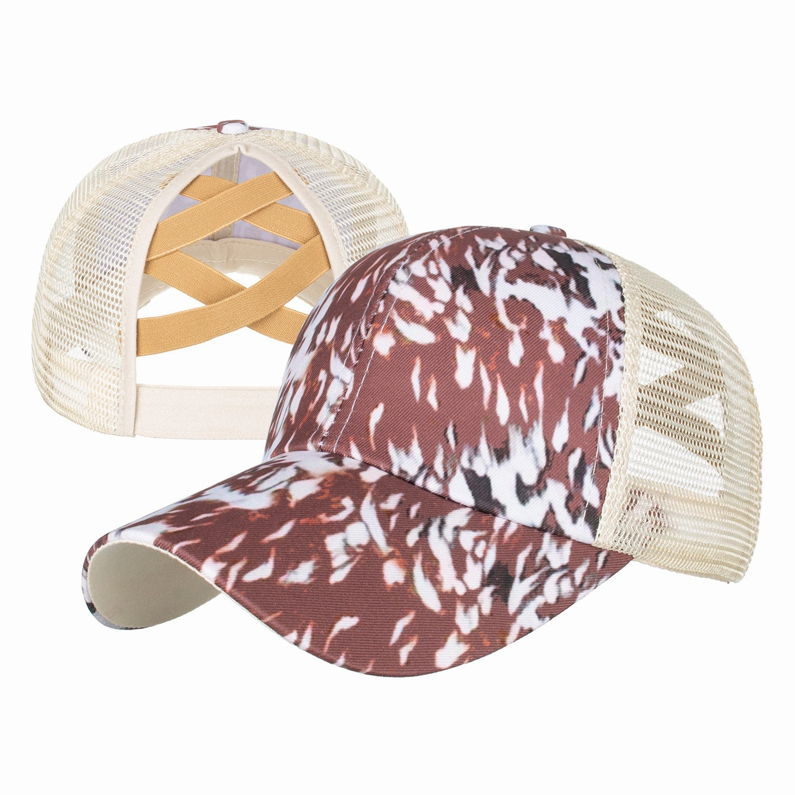 Wholesale Cotton Polyester Cross Ponytail Baseball Hats