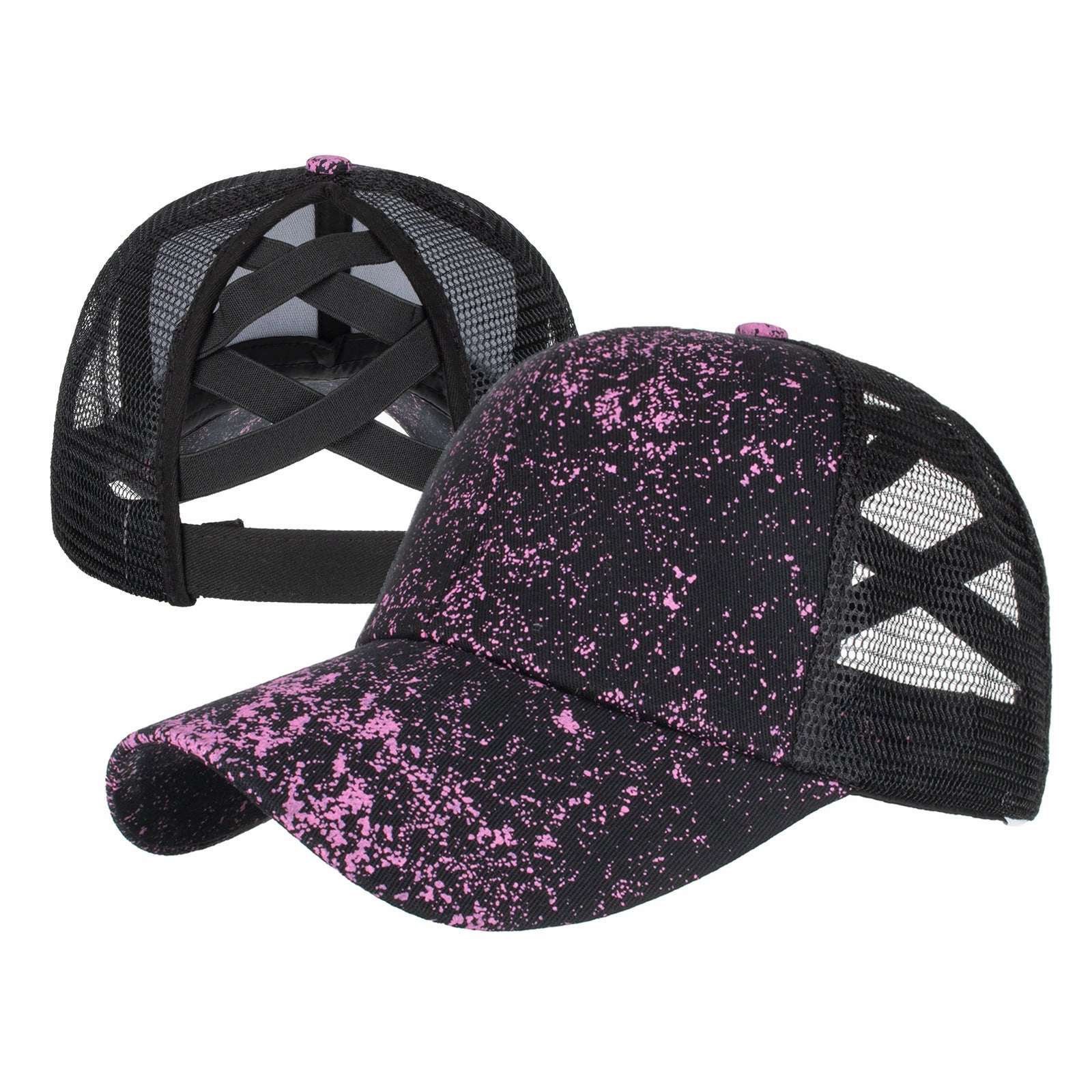 Wholesale Cotton Polyester Cross Ponytail Baseball Hats