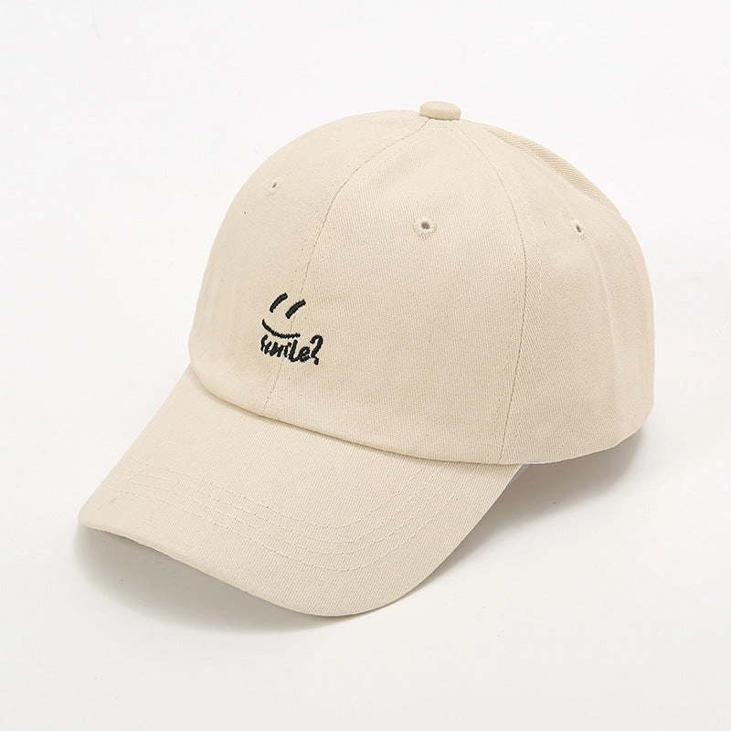 Wholesale Cotton Polyester Embroidered Smiley Face Baseball Cap