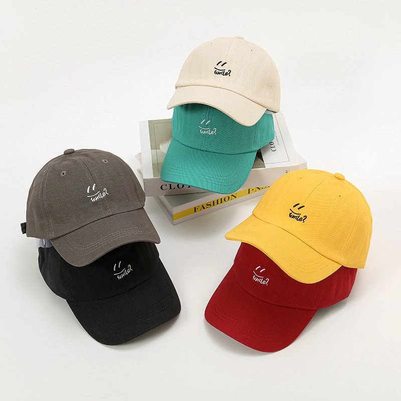 Wholesale Cotton Polyester Embroidered Smiley Face Baseball Cap
