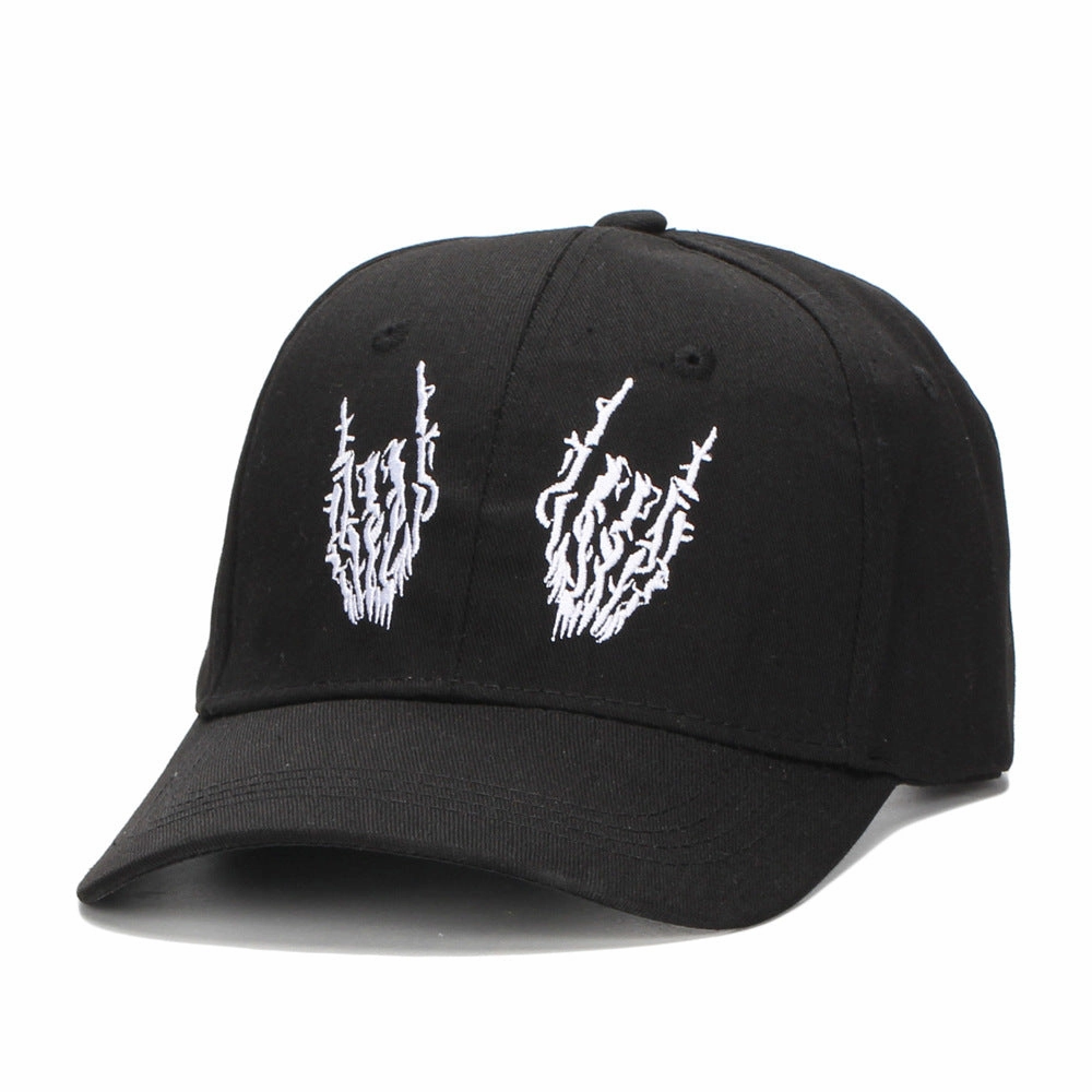 Wholesale Cotton Polyester Skull Hands Embroidered Baseball Cap