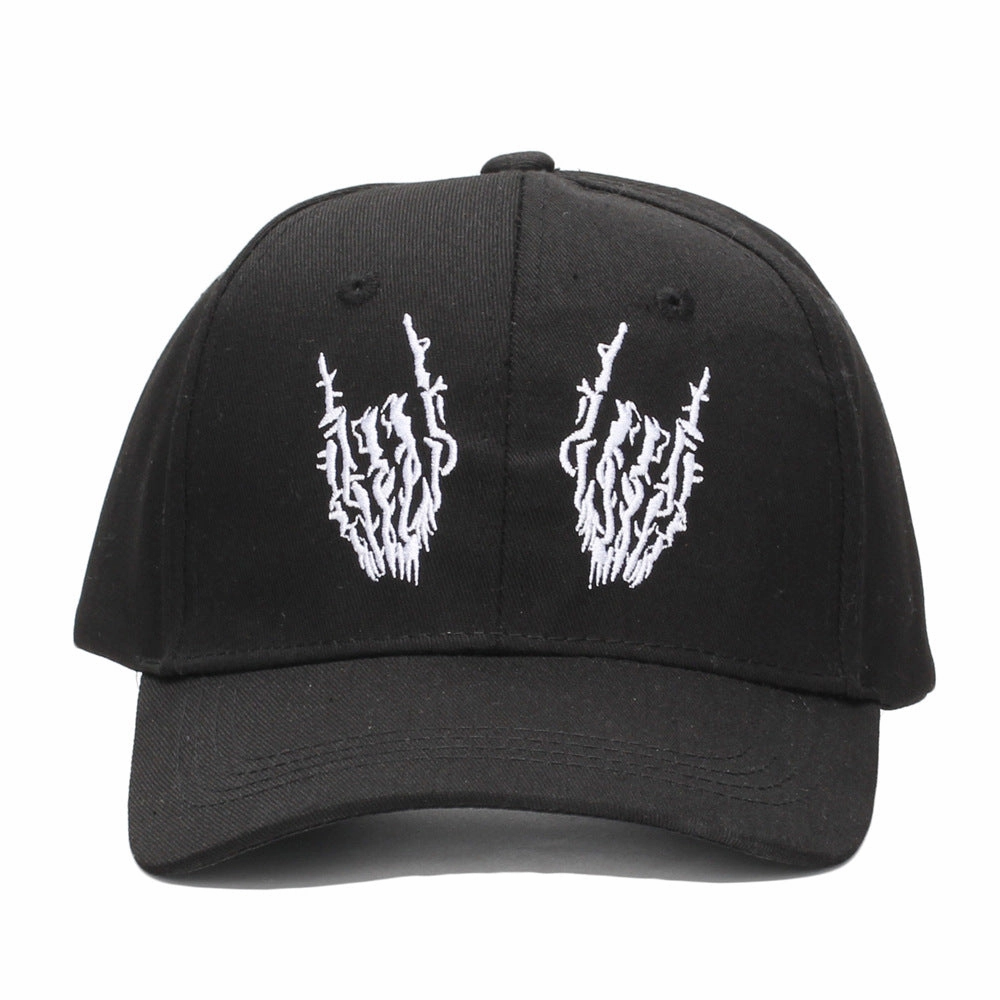 Wholesale Cotton Polyester Skull Hands Embroidered Baseball Cap