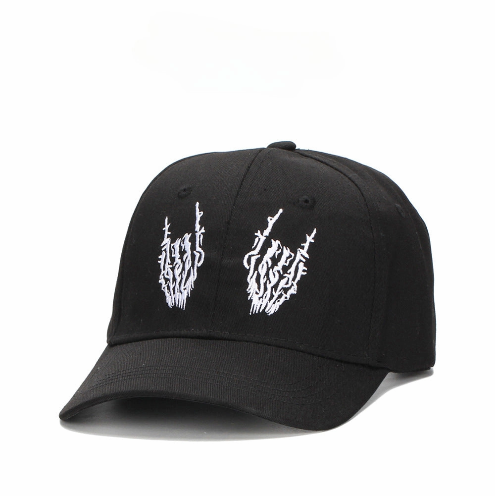 Wholesale Cotton Polyester Skull Hands Embroidered Baseball Cap