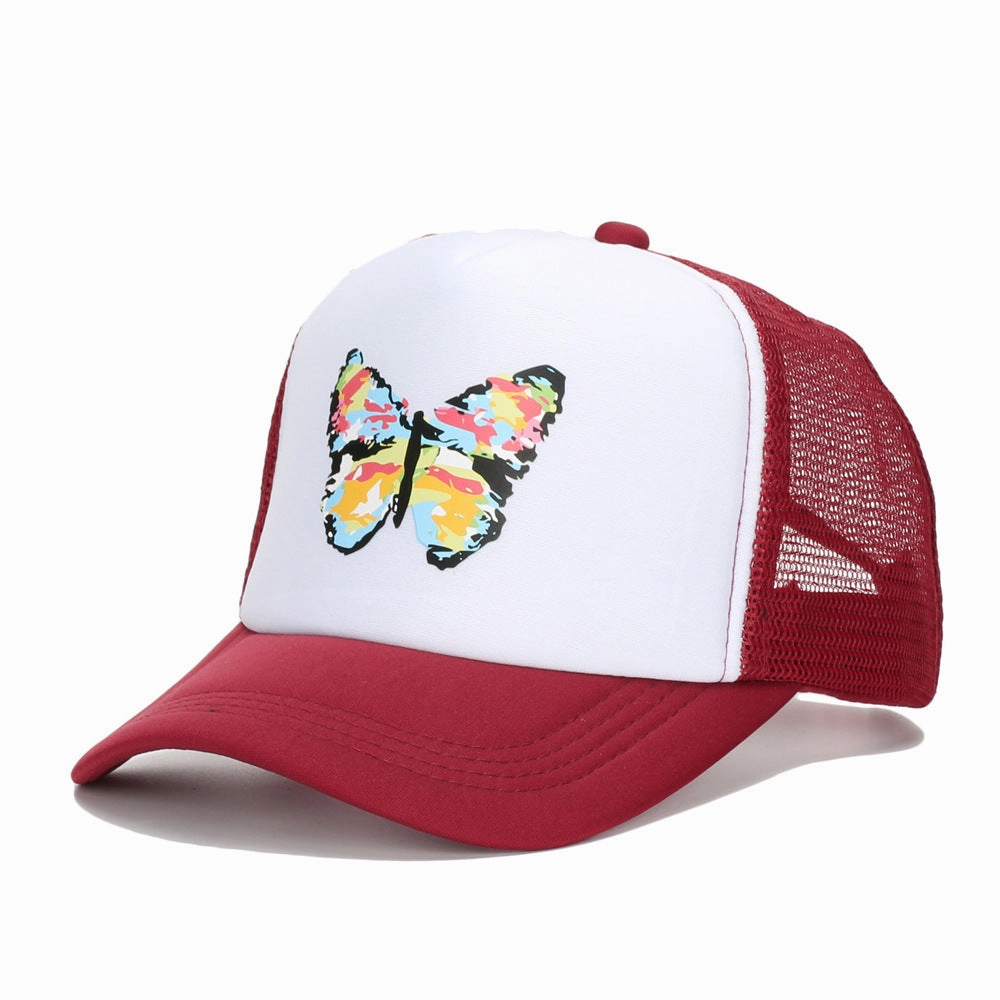 Wholesale Cotton Polyester Summer Breathable Mesh Colorful Butterfly Baseball Cap