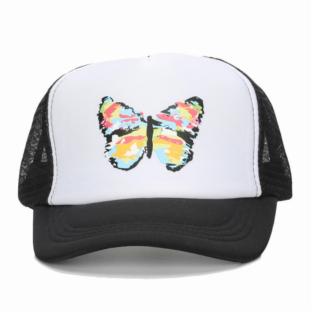 Wholesale Cotton Polyester Summer Breathable Mesh Colorful Butterfly Baseball Cap