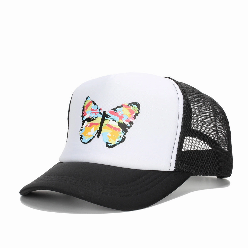 Wholesale Cotton Polyester Summer Breathable Mesh Colorful Butterfly Baseball Cap