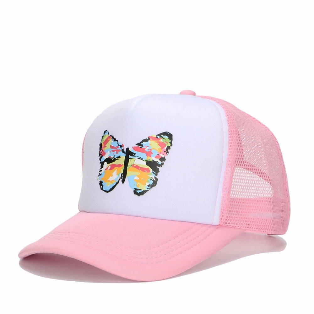 Wholesale Cotton Polyester Summer Breathable Mesh Colorful Butterfly Baseball Cap