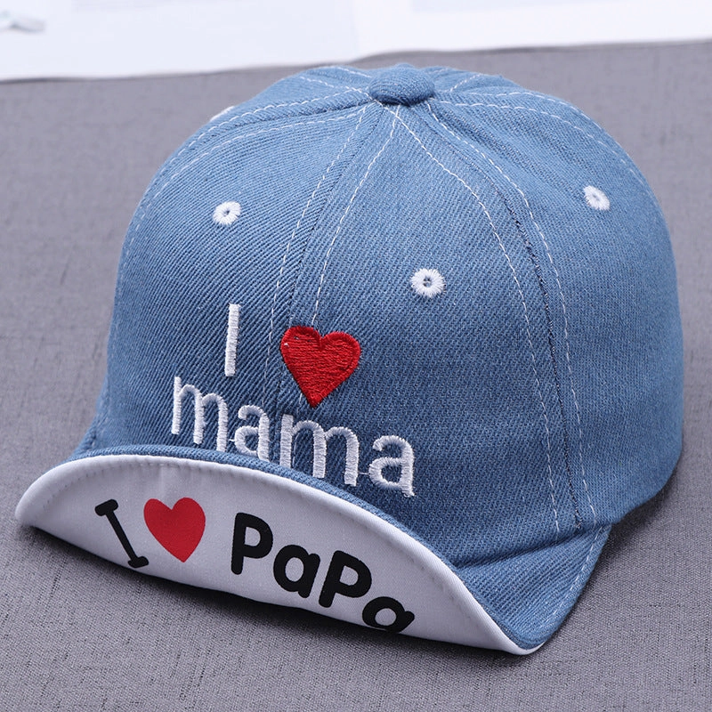 Wholesale Cotton Printed Love Denim Children's Hats