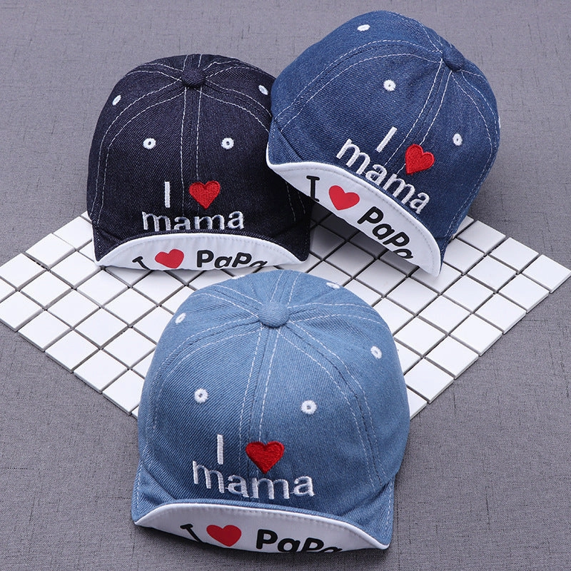 Wholesale Cotton Printed Love Denim Children's Hats