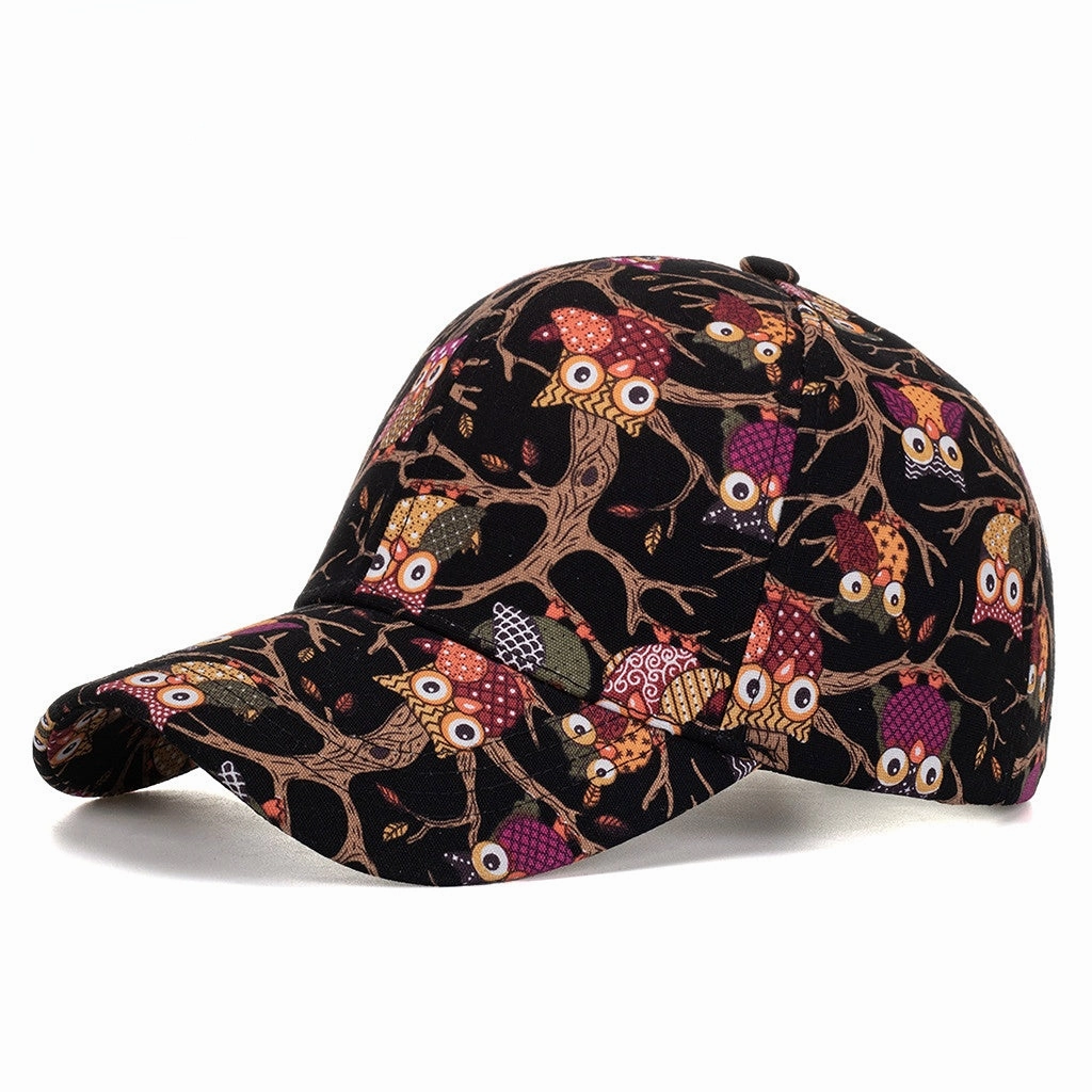 Wholesale Cotton Printed Owl Caps