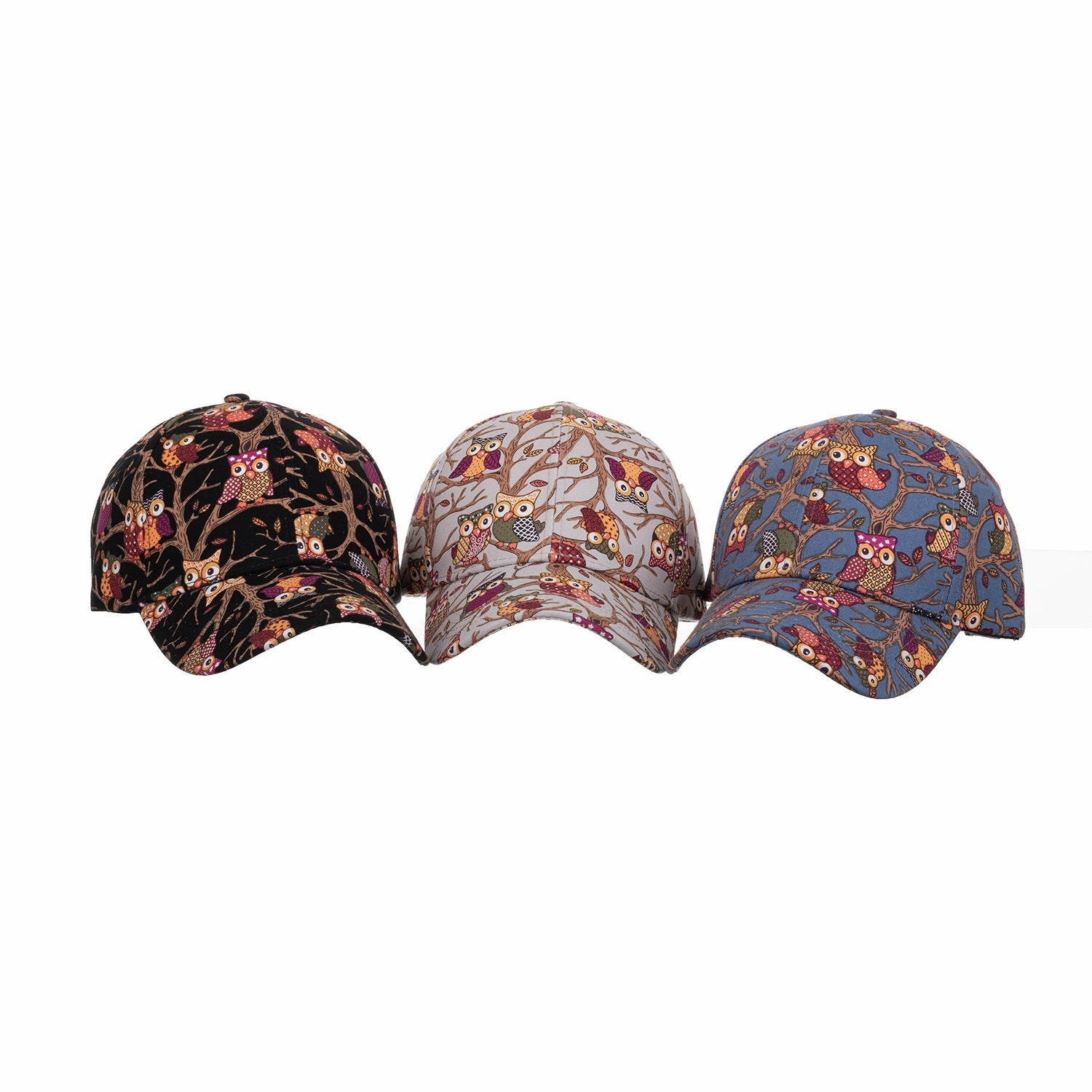 Wholesale Cotton Printed Owl Caps