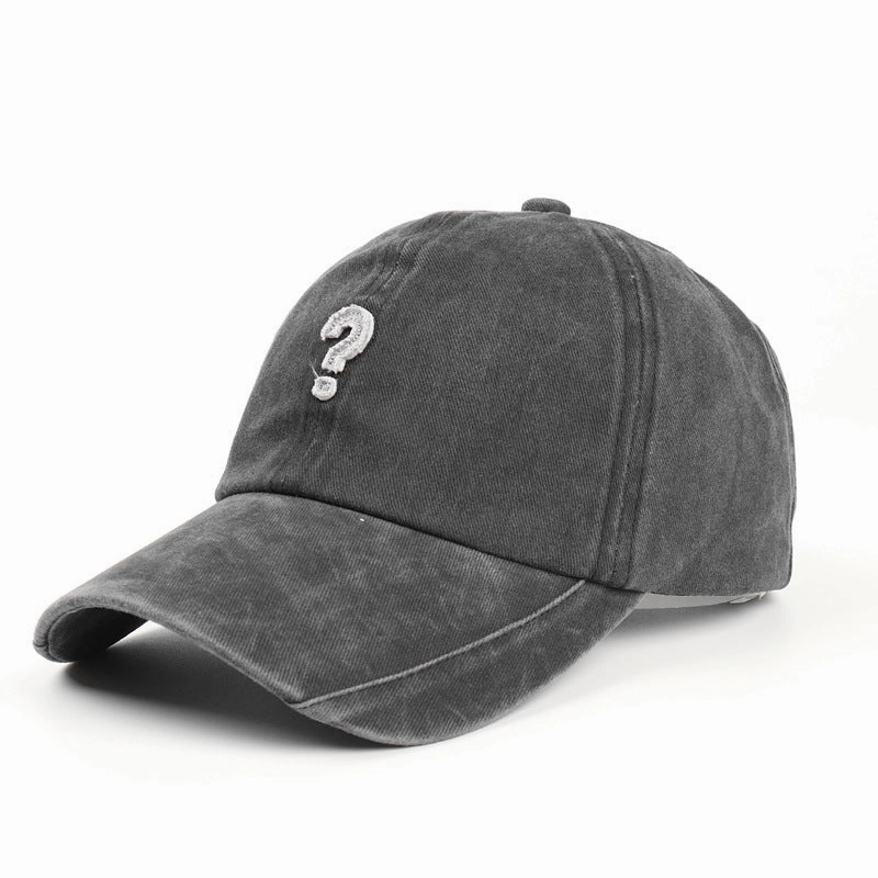 Wholesale Cotton Question mark? Denim Soft Top Curved Brim Baseball Cap