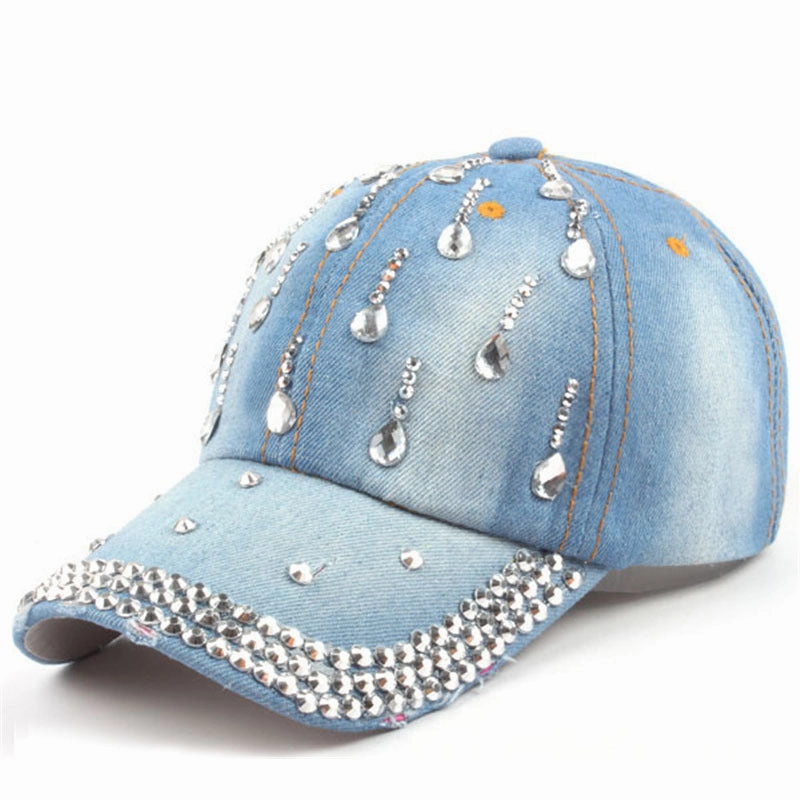 Wholesale Cotton Rhinestone Denim Baseball Cap