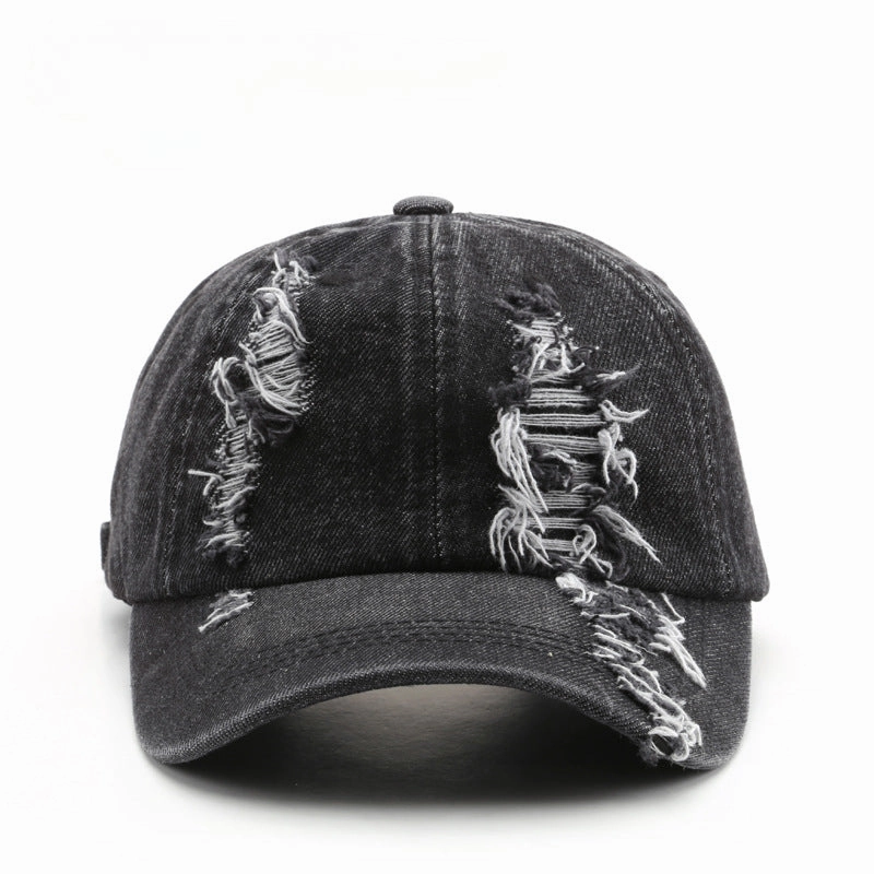 Wholesale Cotton Ripped Washed Distressed Denim Baseball Cap