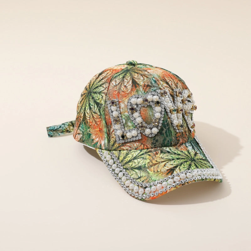 Wholesale Cotton Sequin Baseball Caps with Diamond Letters