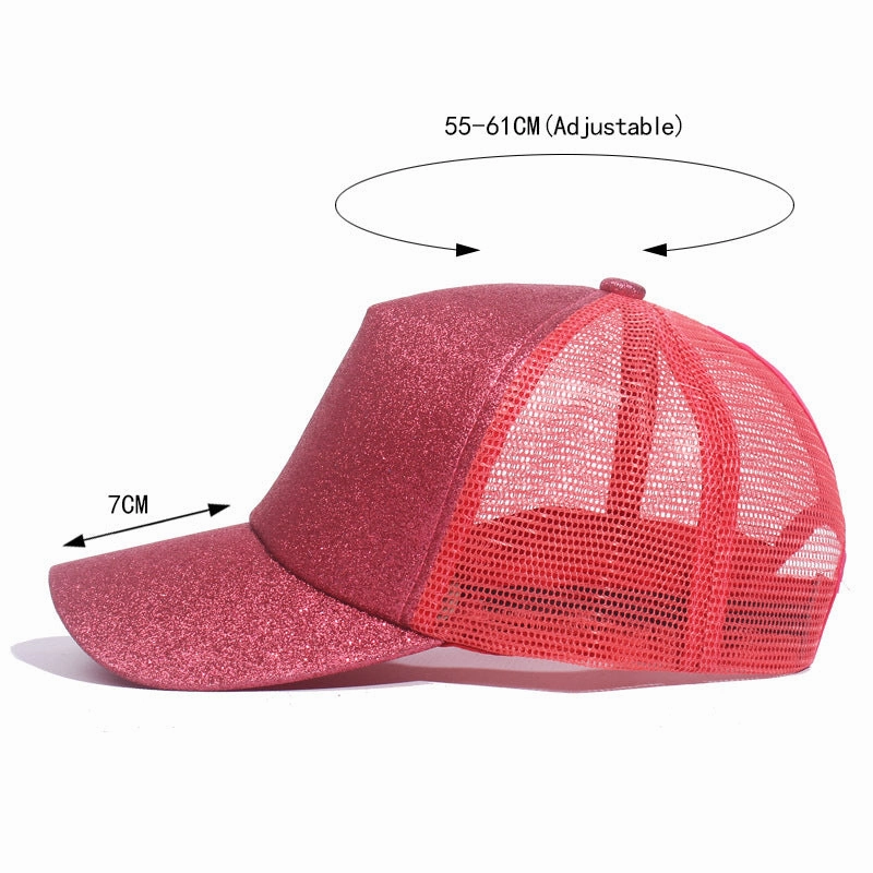 Wholesale Cotton Sequin Cotton Fabric Baseball Caps