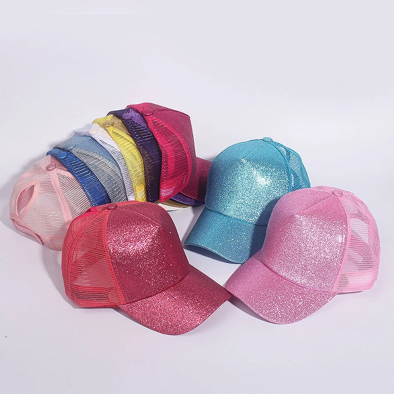 Wholesale Cotton Sequin Cotton Fabric Baseball Caps