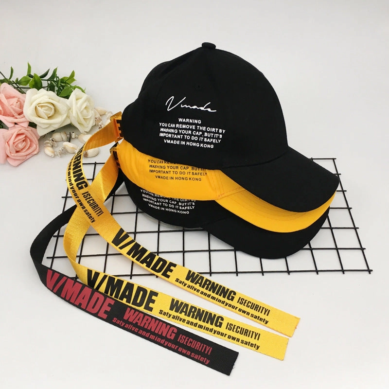 Wholesale Cotton Small Yellow Cap Streamer Baseball Cap