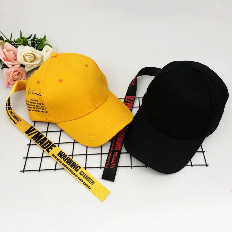 Wholesale Cotton Small Yellow Cap Streamer Baseball Cap