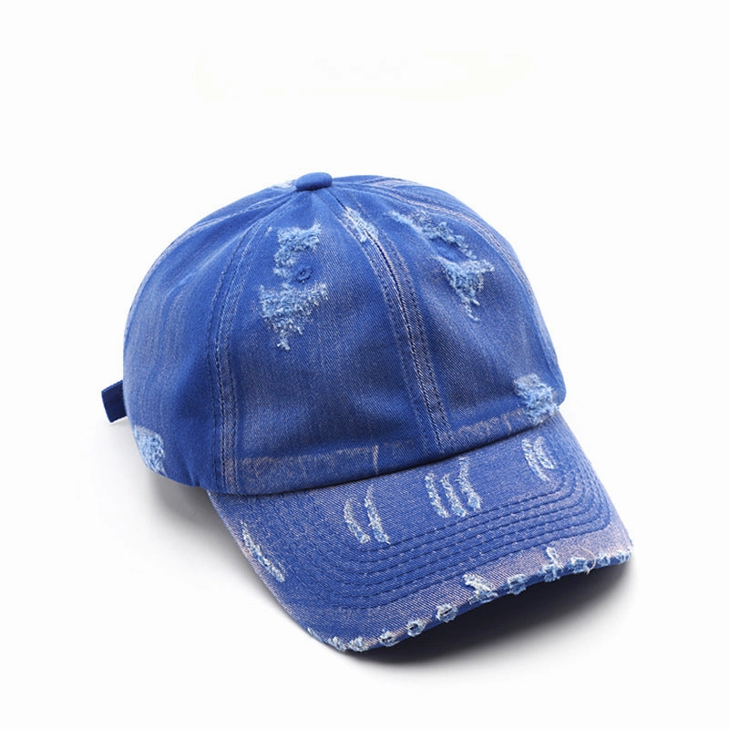 Wholesale Cotton Solid Color Ripped Washed Baseball Cap