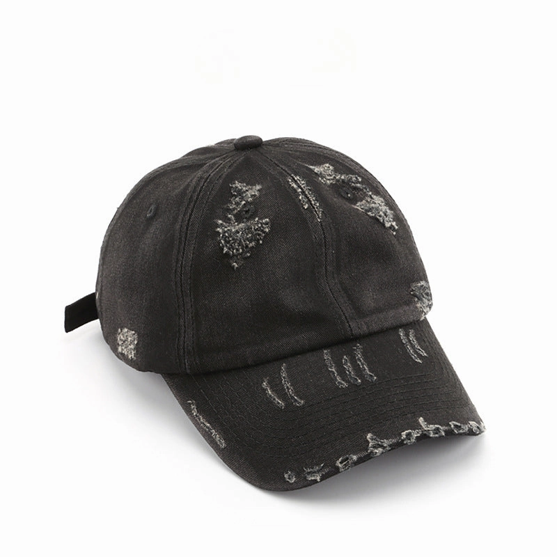 Wholesale Cotton Solid Color Ripped Washed Baseball Cap