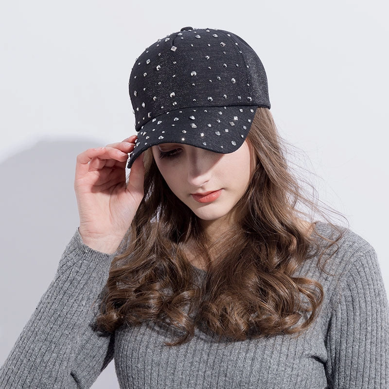 Wholesale Cotton Studded Diamond Baseball Caps