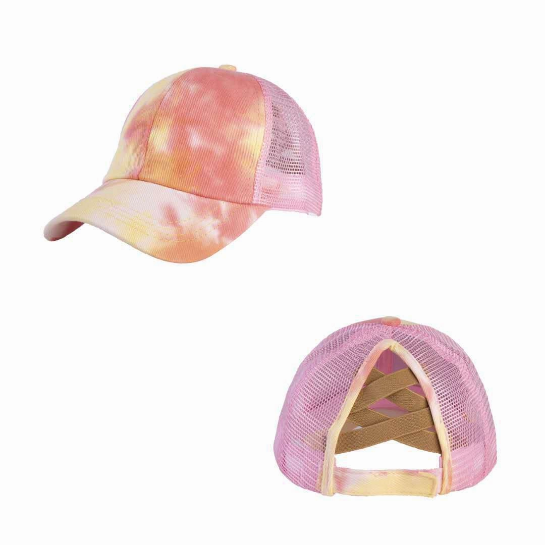 Wholesale Cotton Tie Dye Cross Back Opening Baseball Cap