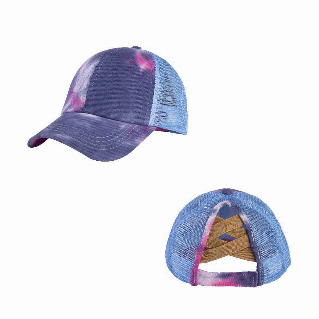 Wholesale Cotton Tie Dye Cross Back Opening Baseball Cap