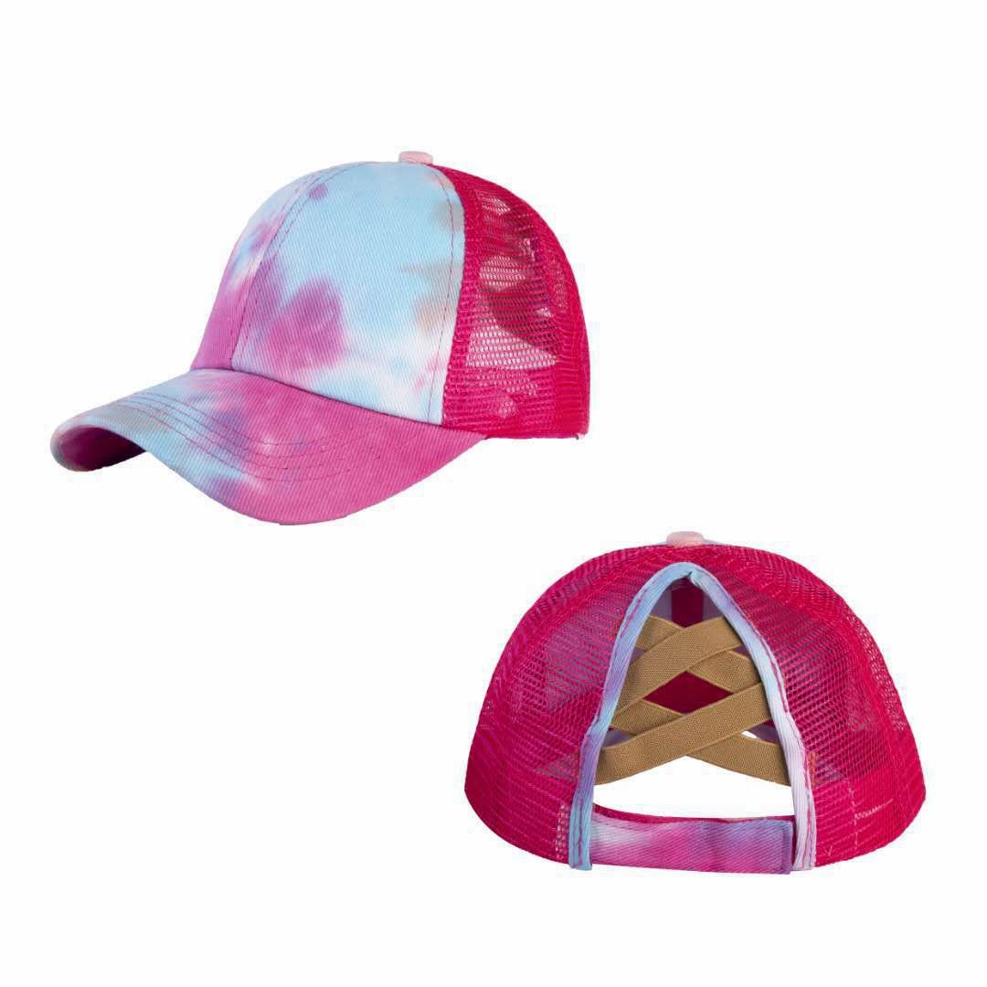Wholesale Cotton Tie Dye Cross Back Opening Baseball Cap
