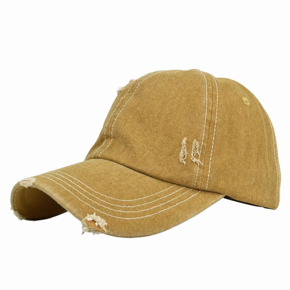 Wholesale Cotton Vintage Denim Ripped Baseball Cap