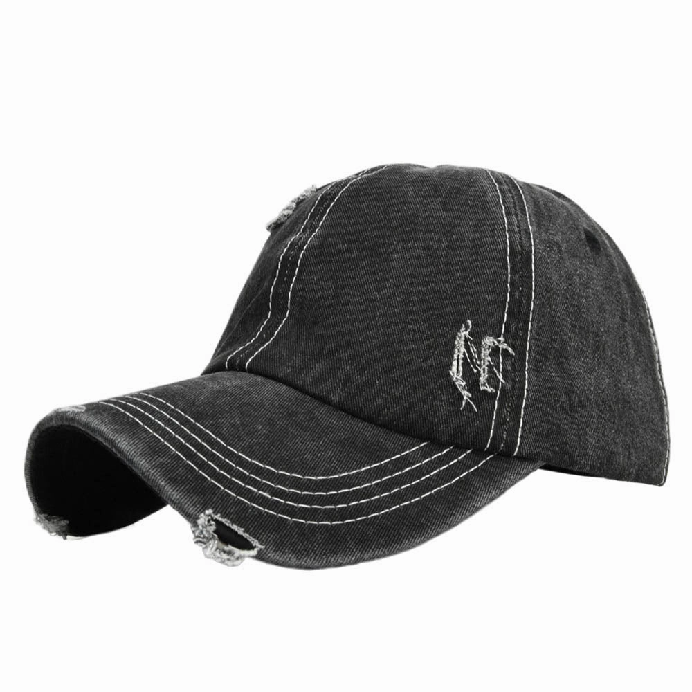 Wholesale Cotton Vintage Denim Ripped Baseball Cap