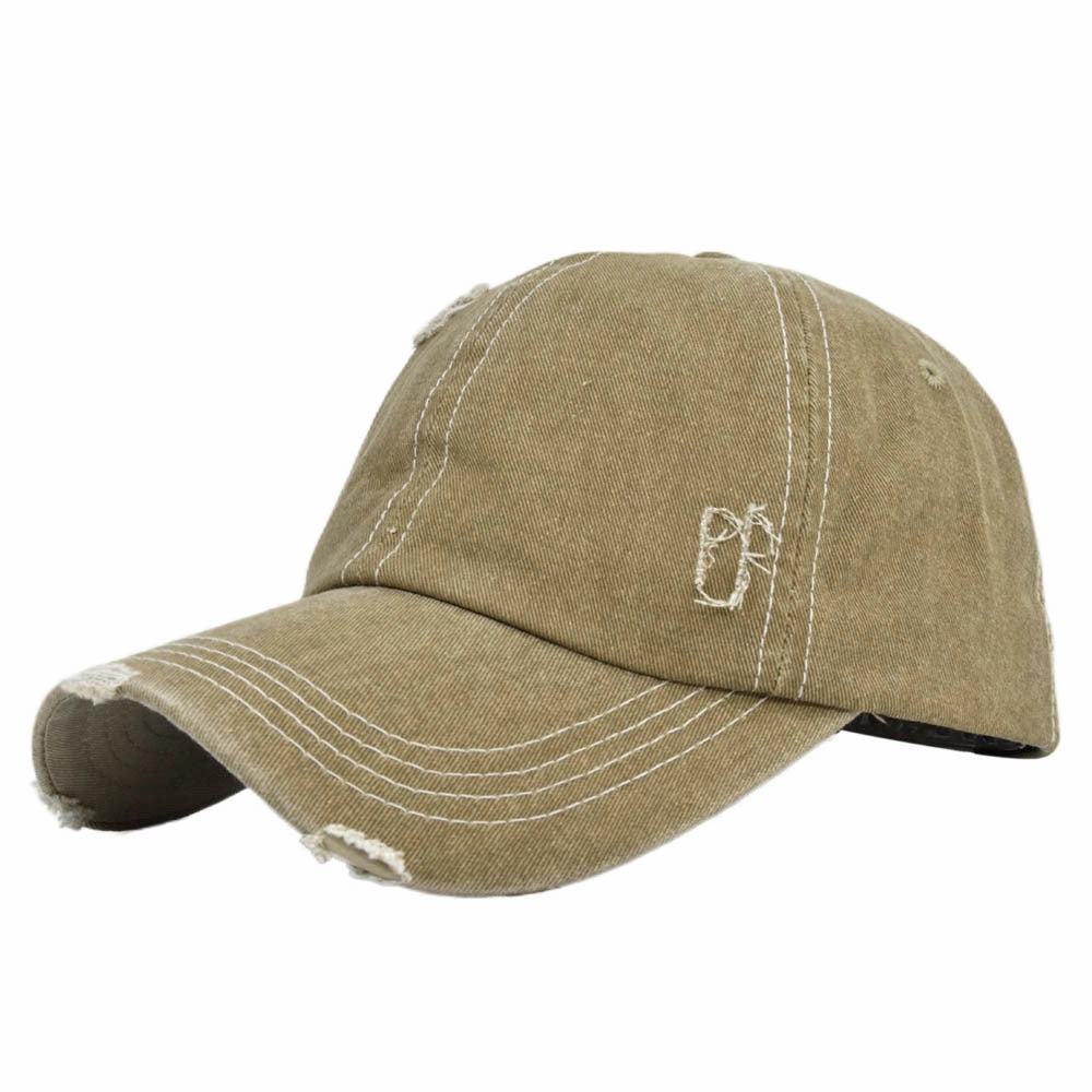 Wholesale Cotton Vintage Denim Ripped Baseball Cap