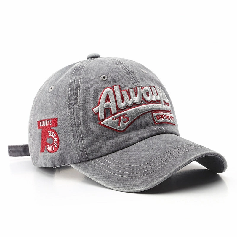 Wholesale Cotton Washed Distressed Letter Embroidery Baseball Cap