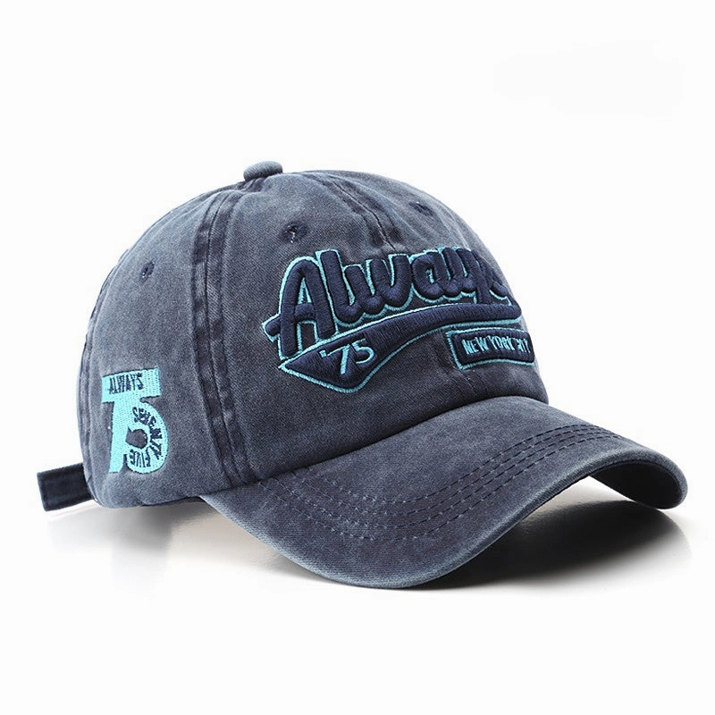 Wholesale Cotton Washed Distressed Letter Embroidery Baseball Cap