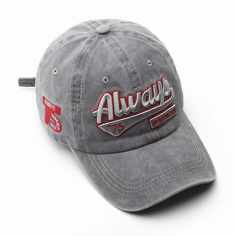 Wholesale Cotton Washed Distressed Letter Embroidery Baseball Cap