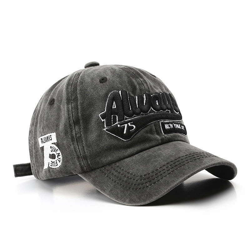 Wholesale Cotton Washed Distressed Letter Embroidery Baseball Cap