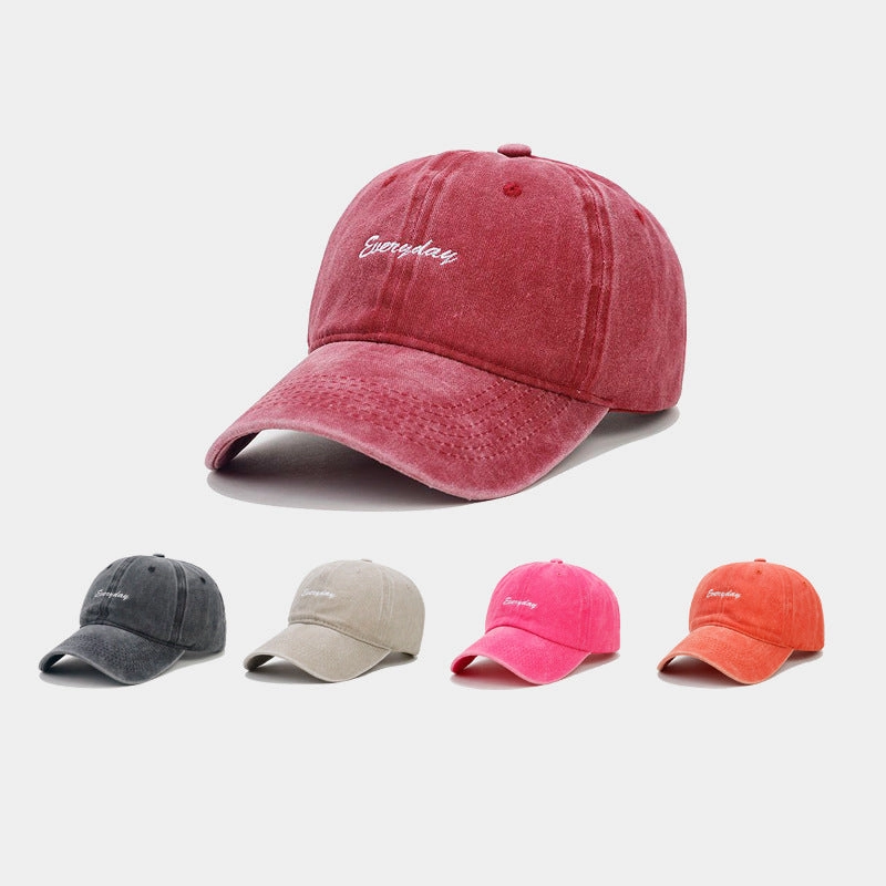 Wholesale Cotton Washed Embroidered Letters Curved Brim Baseball Cap