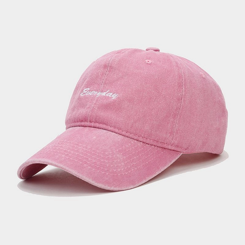 Wholesale Cotton Washed Embroidered Letters Curved Brim Baseball Cap