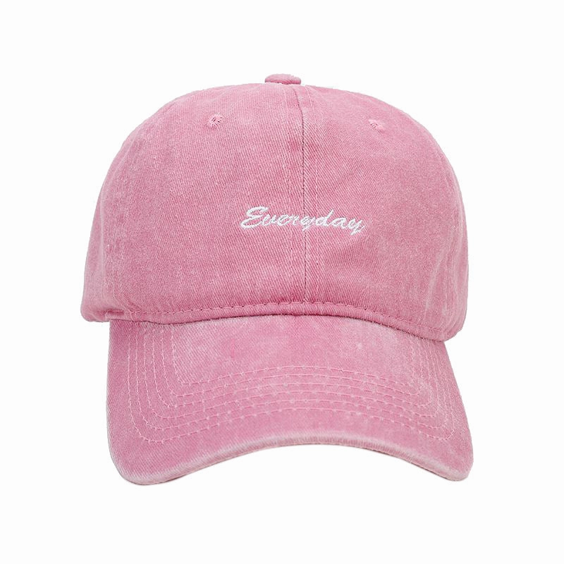 Wholesale Cotton Washed Embroidered Letters Curved Brim Baseball Cap