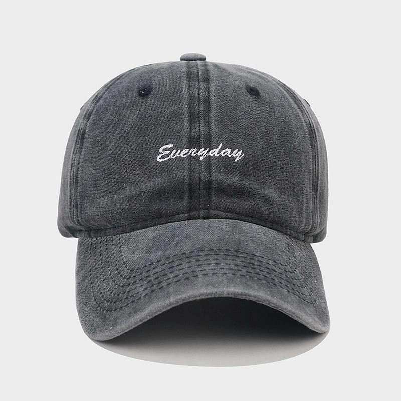 Wholesale Cotton Washed Embroidered Letters Curved Brim Baseball Cap