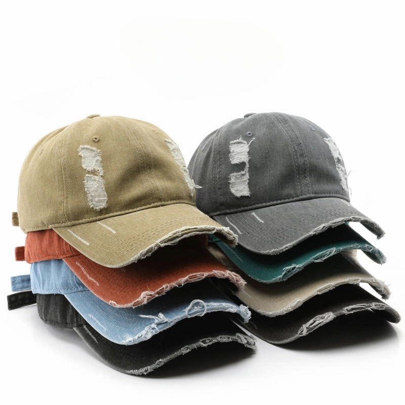 Wholesale Cotton Washed Hole Solid Color Light Plate Baseball Cap
