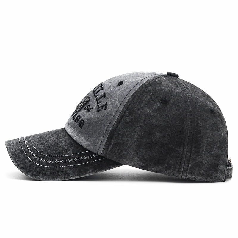 Wholesale Cotton Washed Old Letter Embroidered Baseball Caps